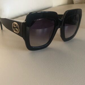 Gucci black thick square sunglasses